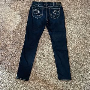 Womens Skinny Silver Jeans